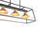 3 - Light Island Open Rectangular Linear Chandelier With Cone Shades