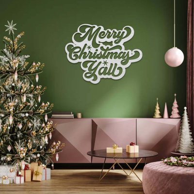 Art mural en métal Merry Christmas Y’all