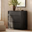 Commode moderne à 3 tiroirs en bois, commode de rangement sans poignée avec base de plancher solide, armoire de rangement minimaliste pour le salon de la chambre à coucher-388224273