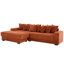 Canapé modulaire en L 110,75 po, canapé modulaire en velours côtelé, avec repose-pieds mobile, porte-gobelets, 8 coussins décoratifs, poche latérale, déplier dans un lit-656481733