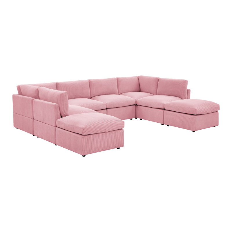 Arvill 8 - Piece Corduroy Sectional