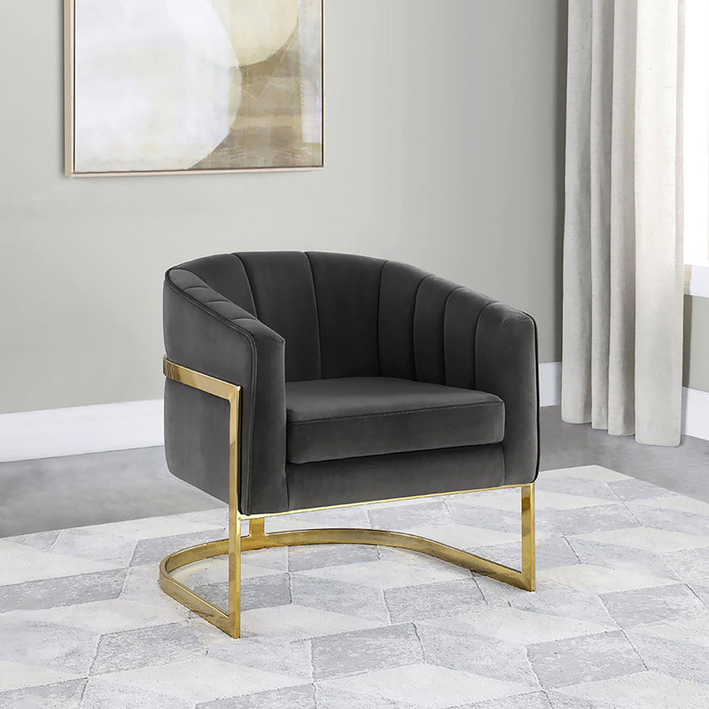 Fauteuil d'appoint touffeté tonneau