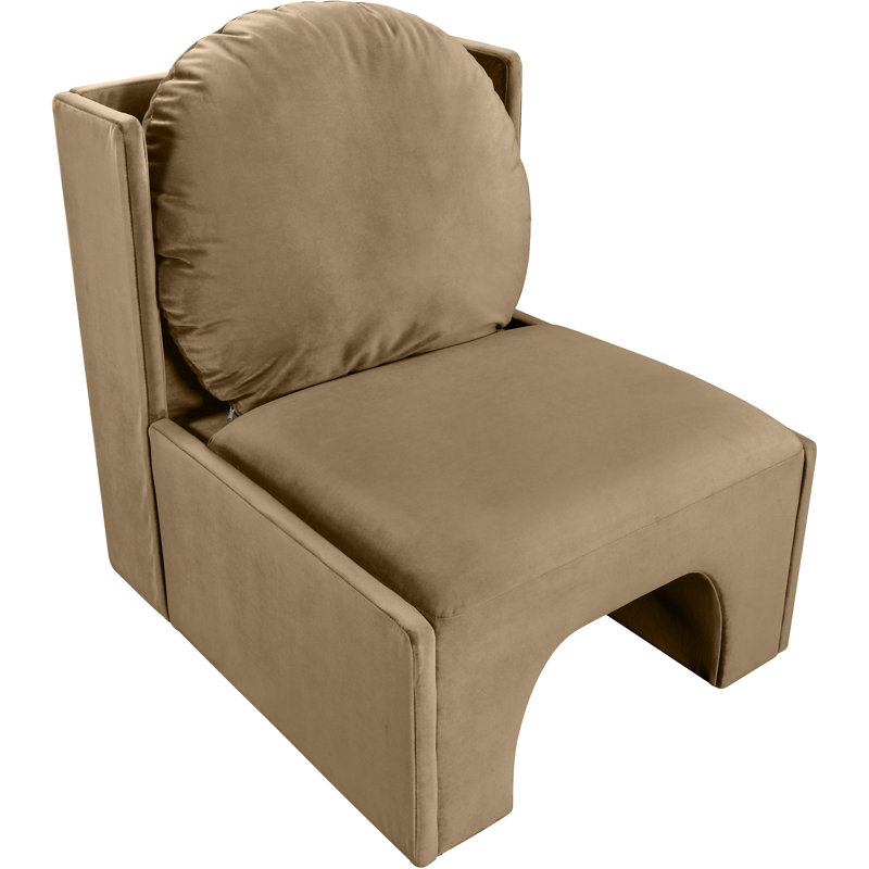 Fauteuil d'appoint en velours Castner, Velours beige