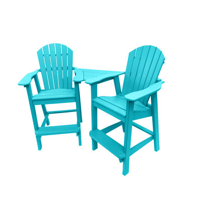 Ansel Plastic Adirondack Chair with Table