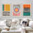 Abstract Vibrant Color Blocks " Mid-Century Multicolor Color Block Shape Abstract Geometric " 3 - Pieces-75849582-75849584