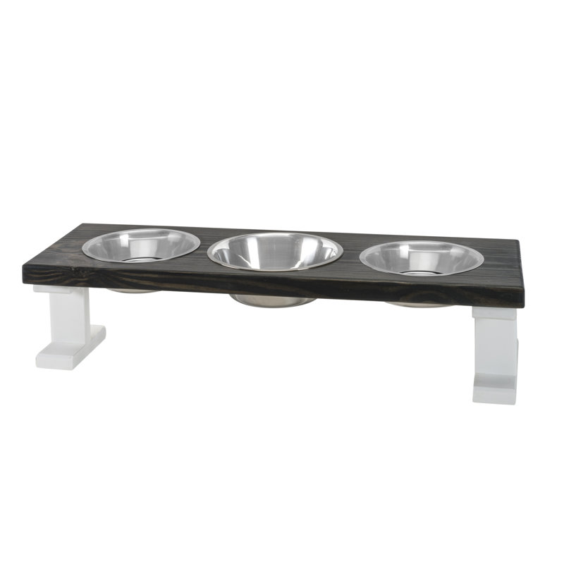 Elevated Feeder, White/Ebony, Small (8")