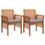 Ensemble de 2 chaises d'extérieur Kim, siège Geay, bois d'acacia brun