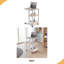 Table de bout en forme avec roues verrouillables, rangement à deux niveaux, table d'appoint roulante pour canapé ou chambre à coucher-918180835