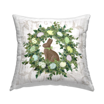 Design de coussin décoratif imprimé couronne de œuf printanier printemps par Annie Lapoint