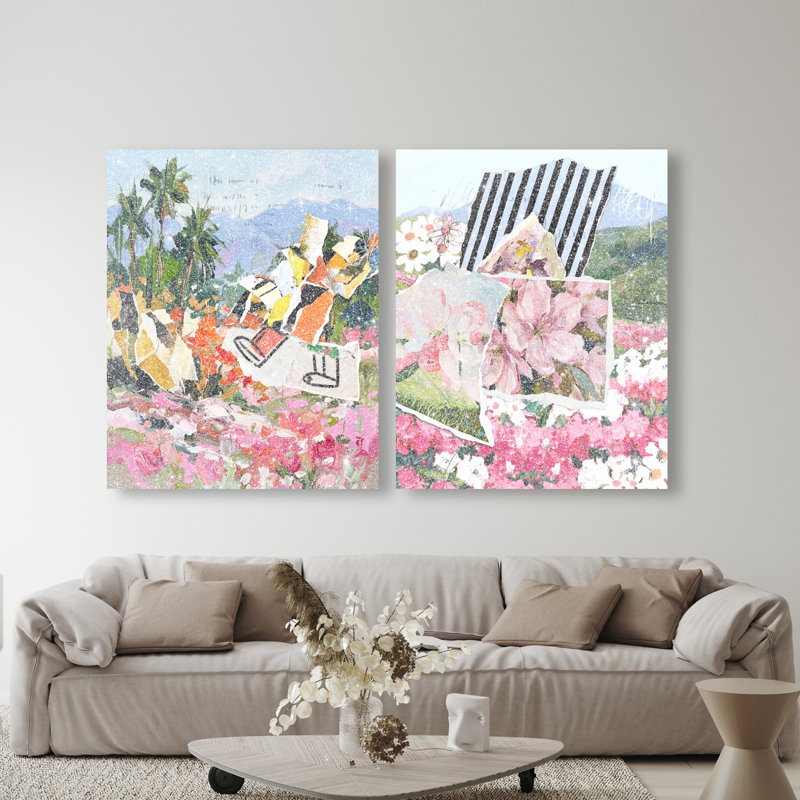 Tropic Bloom Set Landscape & Nature Canvas Print by Oliver Gal, Black Frame, 16 x 20, 36"H x 45"W, Gallery Wrapped