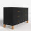 Commode 6 tiroirs, commode de rangement moderne avec poignées en métal et pieds en bois massif-1257469553