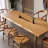 Brown Rectangular Solid Wood Dining Table-112604368