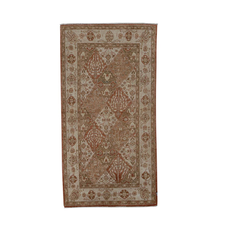 Tapis rouille / brun de haute qualité noué à la main