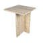 Table de bout carrée en marbre naturel moderne de 18,5 po avec base croisée Cecil Modern-484164750