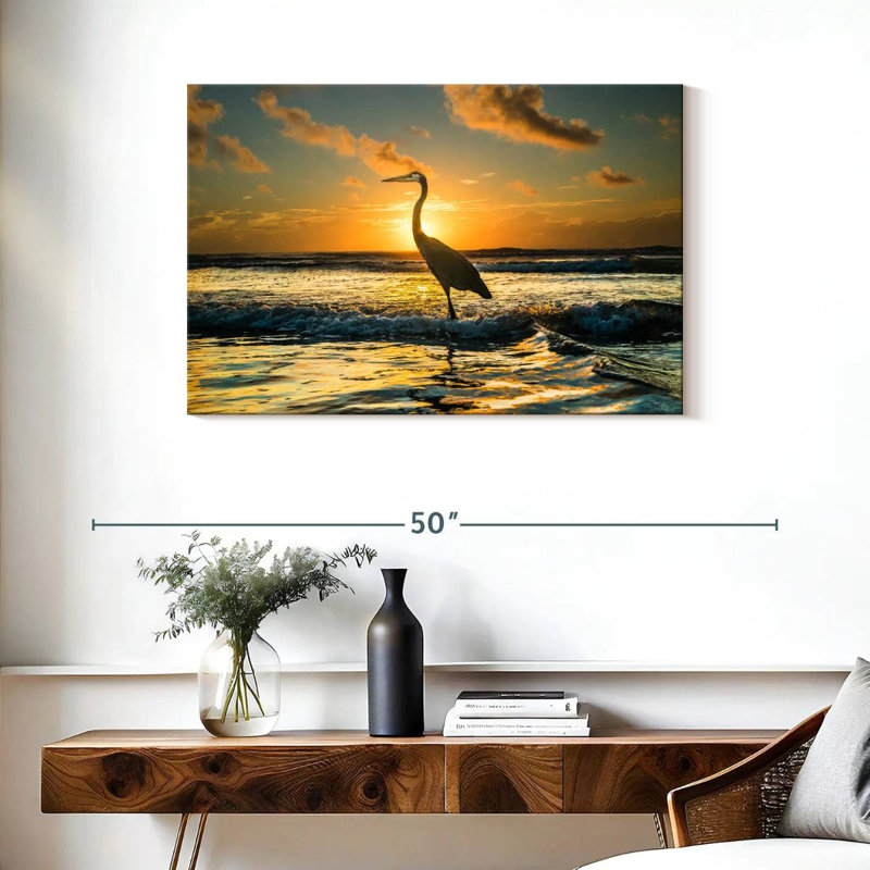 Brampt Sunset Bird, 24" H x 36" W