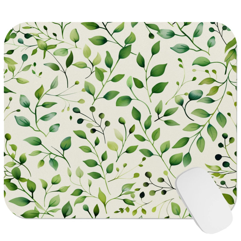 Botanical Green Botanical Plants IX Plant Leaves Cottage & Cottagecore Gaming Cute Office Laptop Desk Pad Gift Mat Square Rectangle Non-Slip Mousepad