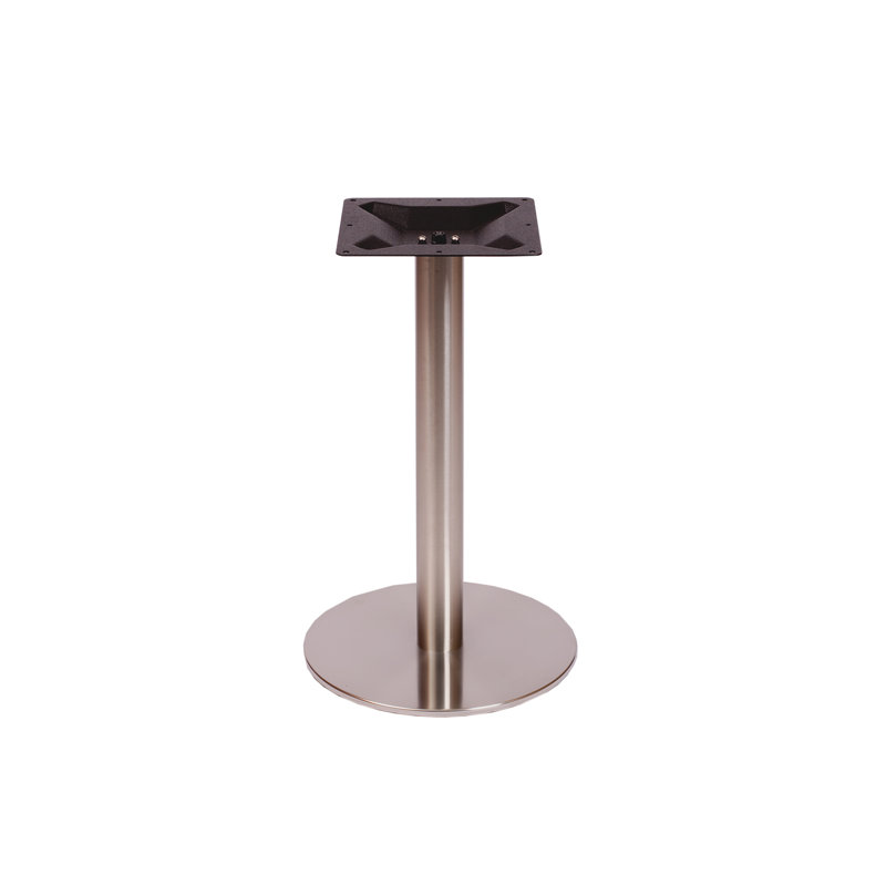 Base de table ronde en acier inoxydable brossé Elite