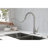 Pull Down Kitchen Faucet In Brushed Nickel - Stainless Steel, 360 Rotating Nozzle For Versatile Water Usage, Single Handle Easy Temperature And Flow Control, Corrosion Treatment Steel Construction,-920923665