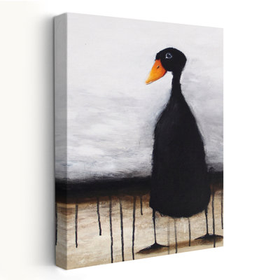 Le canard noir - animaux, oiseaux, canards, art