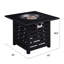Foyer de table carré au gaz propane avec allumage automatique de 32 000 pouces avec allumage de rouille, parfait pour la détente au jardin, housse imperméable, assemblage facile, dégustation de terrasse convenable