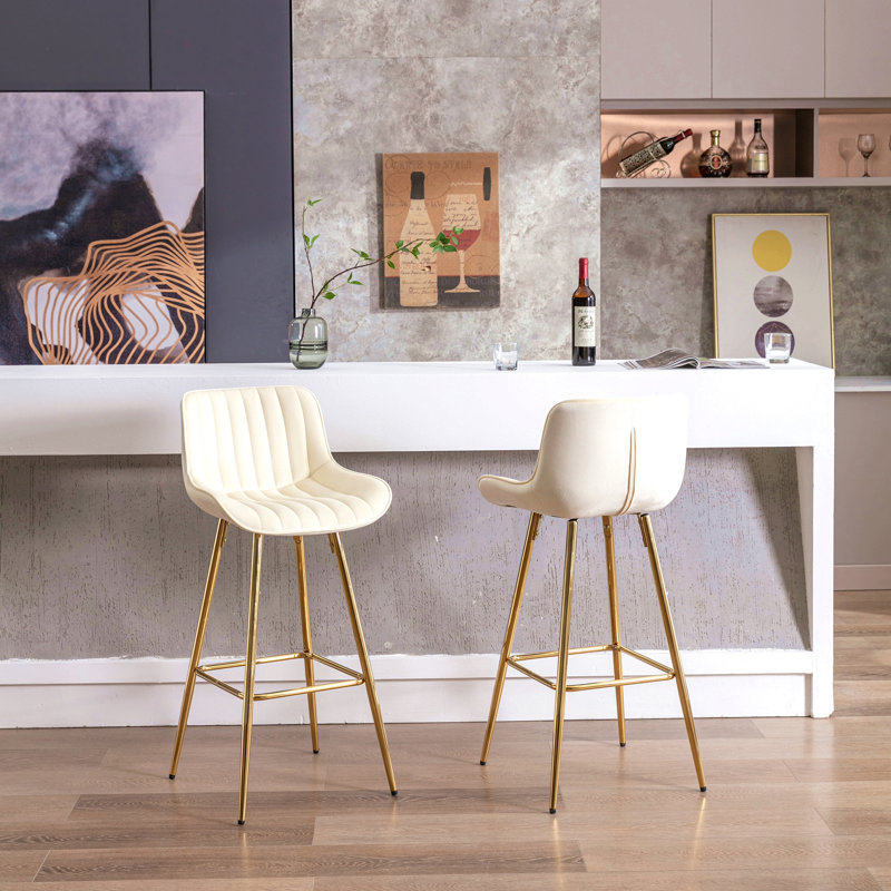 Ensemble de 30 tabourets de bar 30 po avec repose-pieds chromé en velours