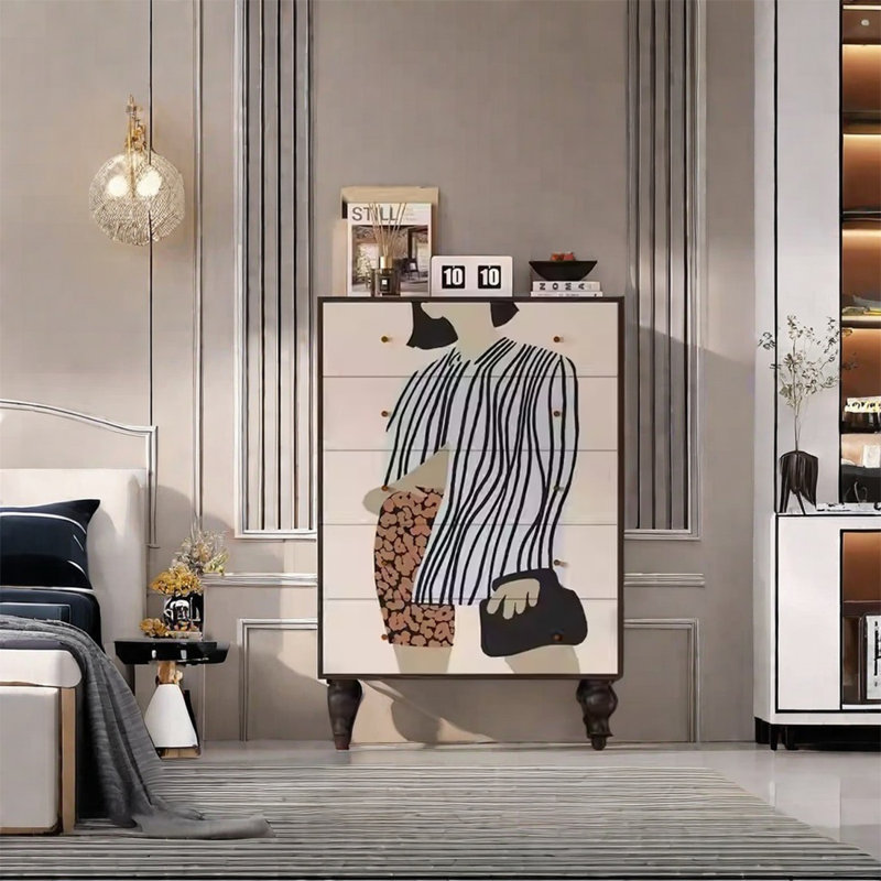 Five-Drawer Storage Cabinet with Chic Handle