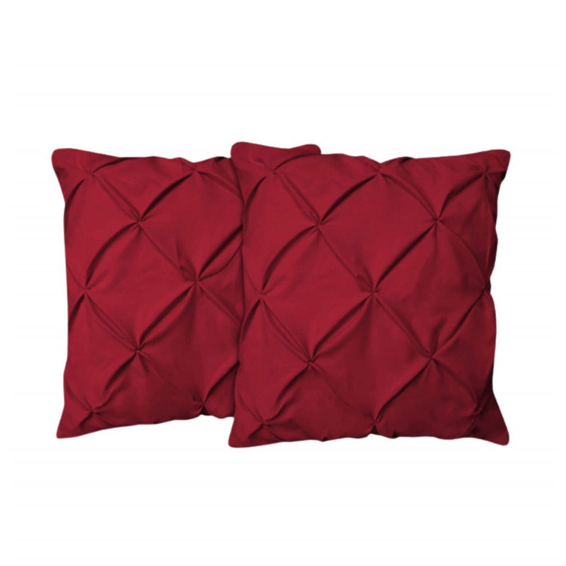 400TC Cotton Pintuck Sateen Solid Euro Sham, 22"H x 22"W, Burgundy