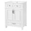 Meuble-lavabo de 24 po avec lavabo en céramique, armoire de rangement en bois massif avec portes à fermeture douce, style rétro, blanc
