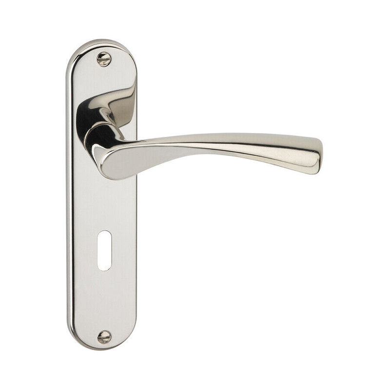 Door Handle, Polished Nickel