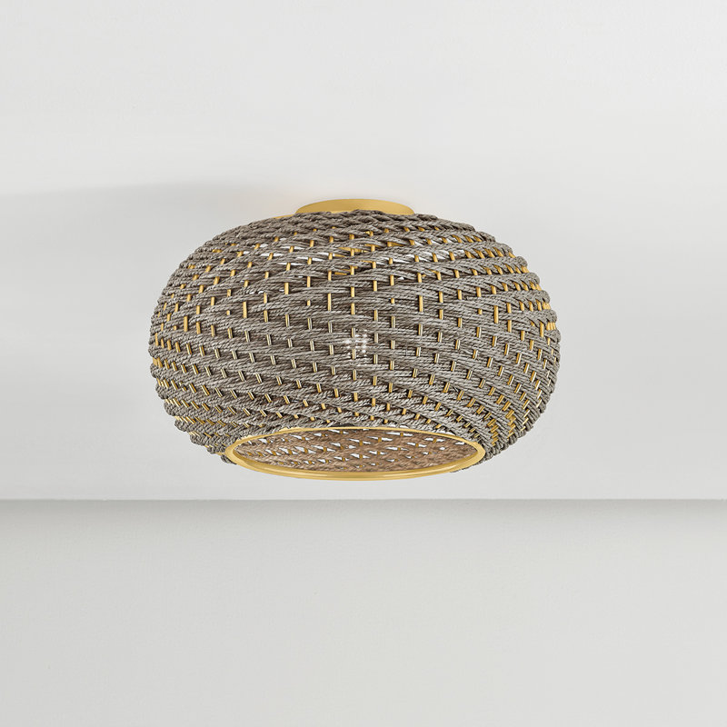 Penarth Flush Mount in Aged Brass