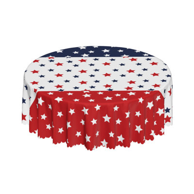Independence Day Red White Blue Polyester Tablecloth
