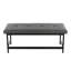 Banc en métal noir et similicuir gris-1944534714