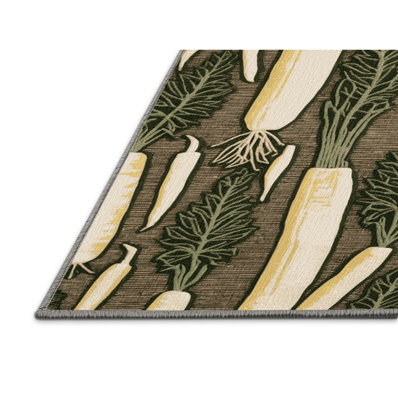 Washable Skirret Vegetables Area Rug, Rectangle 8' x 10'