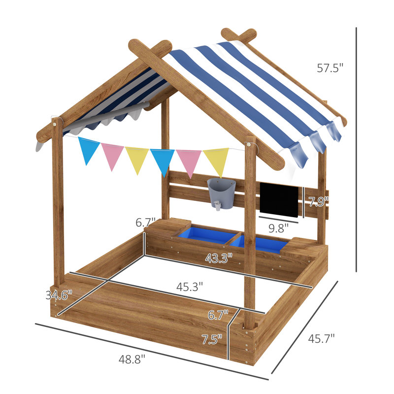 Outsunny 45.7'' x 57.5'' Rectangle Sandbox