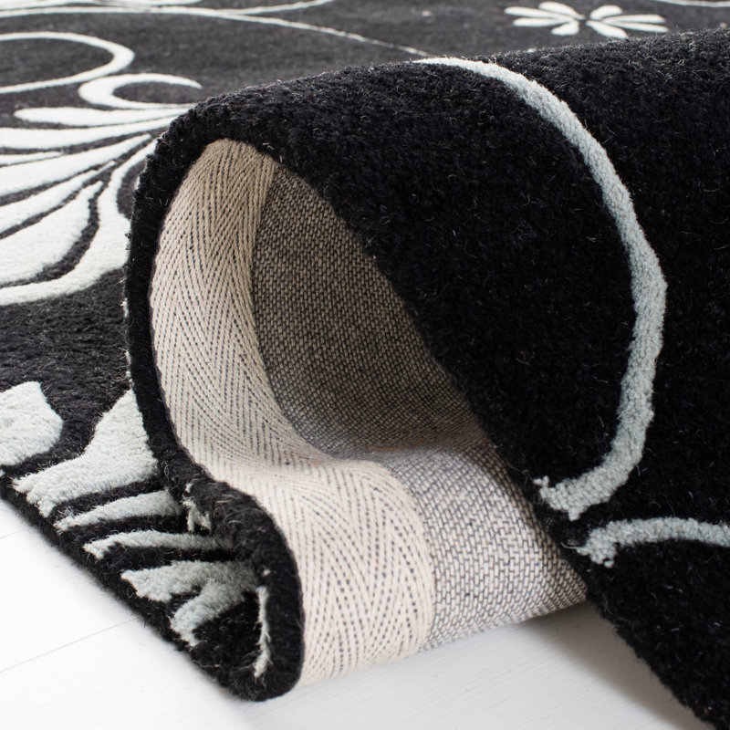 Avayah Soho Hand Tufted Wool Floral Rug, Square 6'