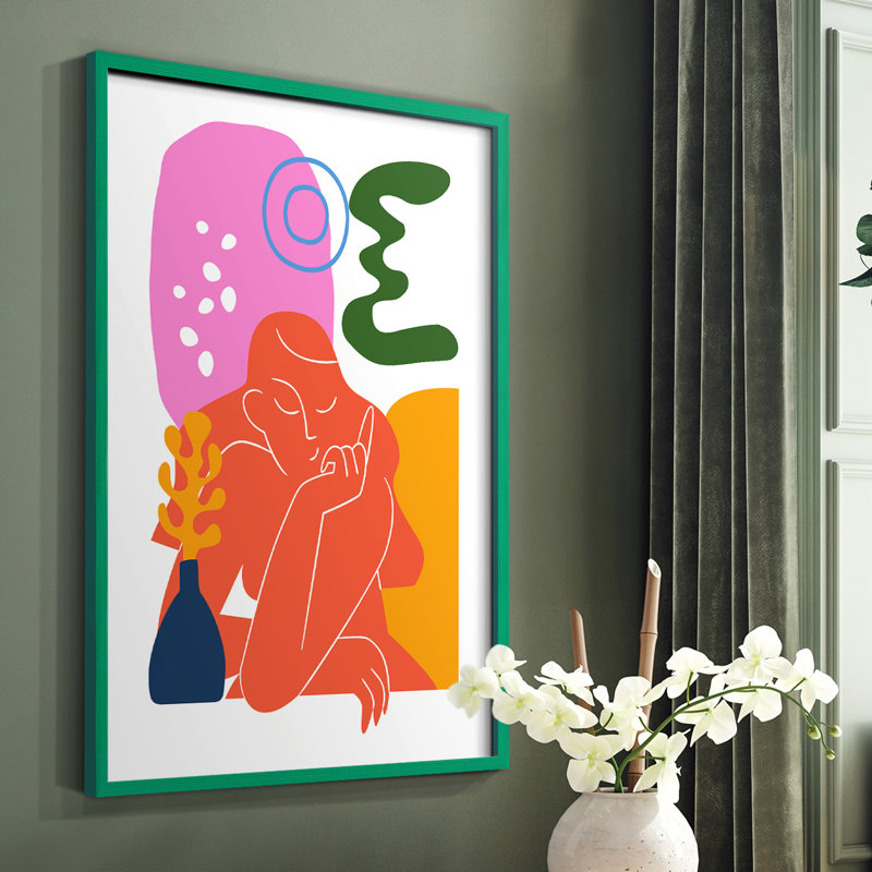 Matisse CDLV III, reproduction encadrée - bois massif, Cadre simple vert, H 10 po x l 8 po