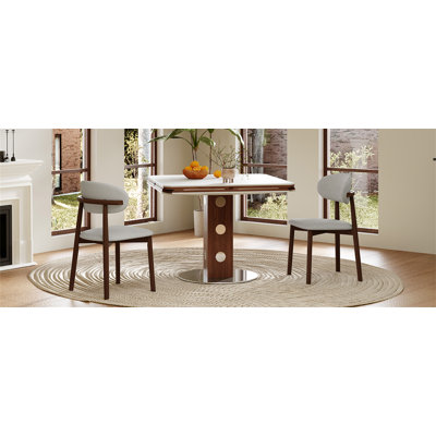 47.2" Extendable Multifunctional Round Dining Table for 4-6