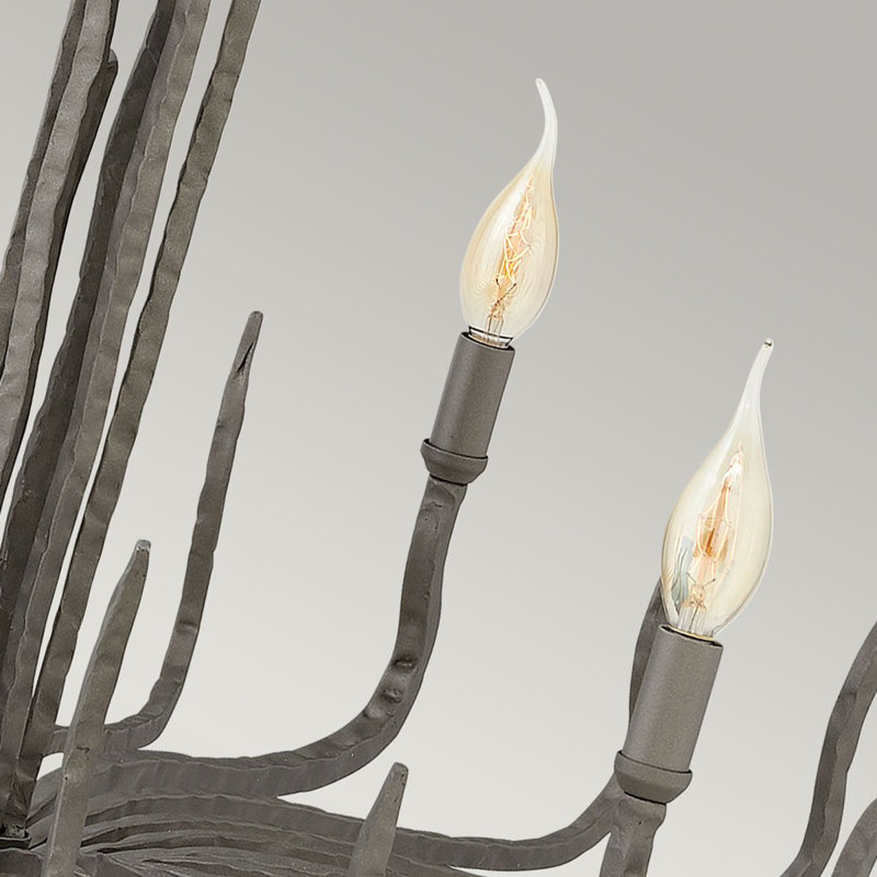 Herefordshire 6 - Light Candle Chandelier, Matte Bronze