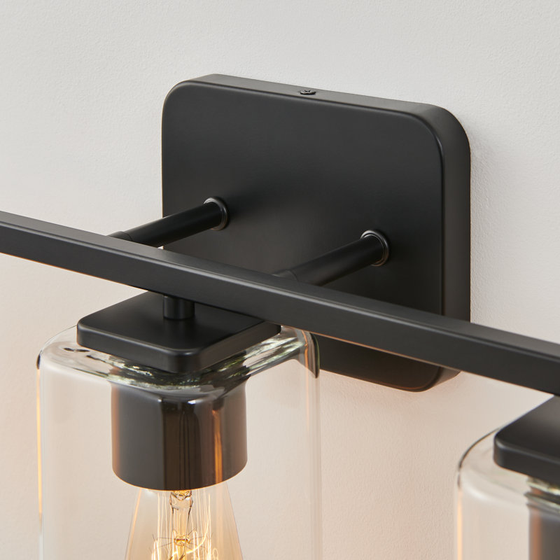 Éclairage pour meuble-lavabo à intensité variable Kagan, Noir mat, 5, Clair