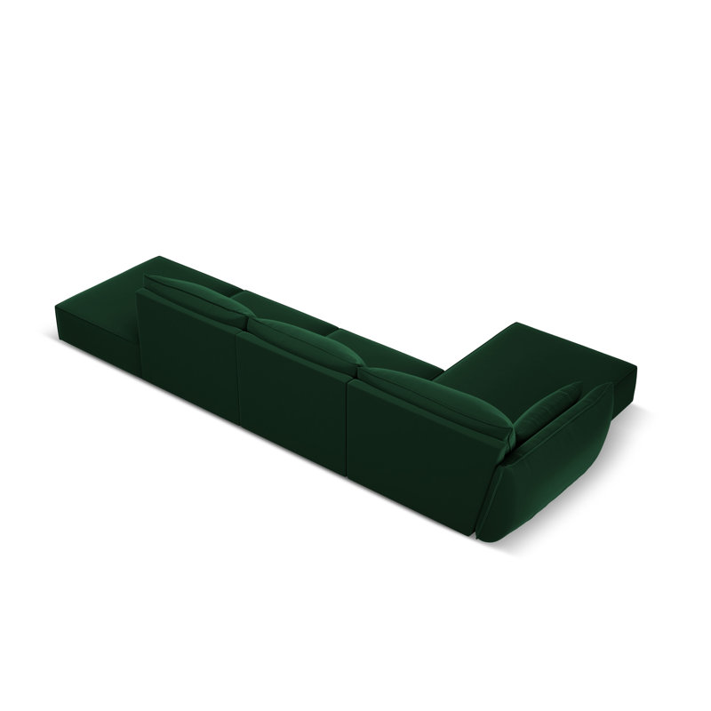 Alexsandro 5 Seater Corner Sofa , Left Hand Facing, Green