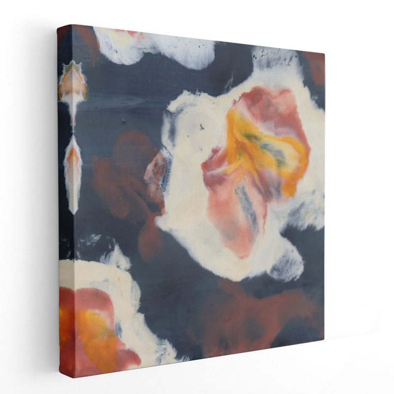 Floral Tiles II - reproduction d'art sur toile, H 12 po x l 12 po