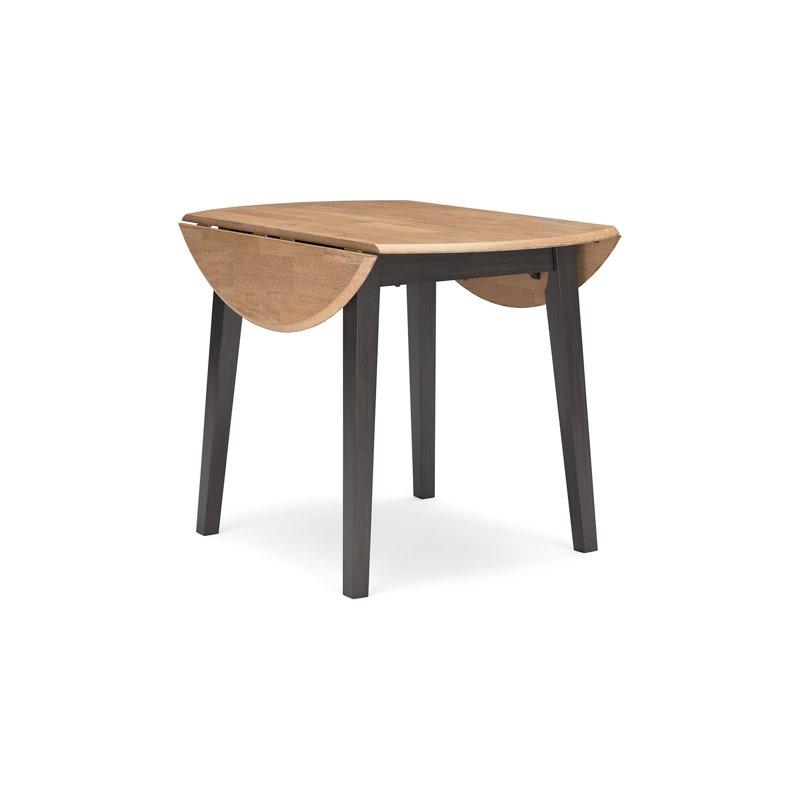 Gasy Dining Table, Extendable 26-42 Inch, Wood, 2 Leaves, Dark Brown