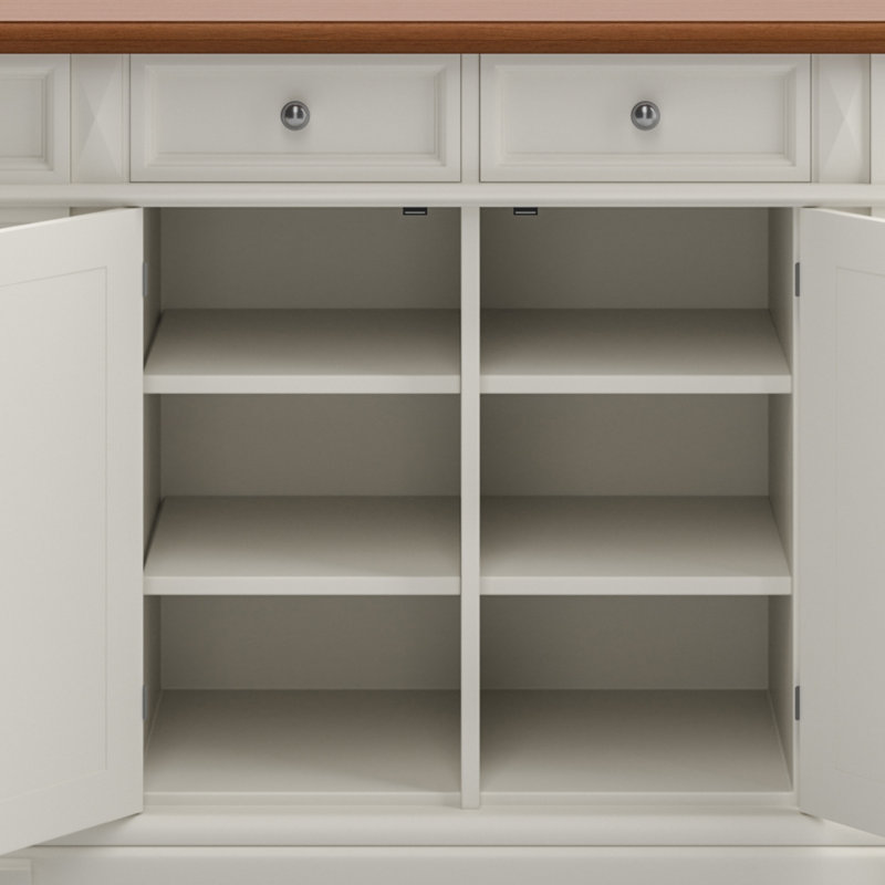 Mattice 49.75'' Wide Kitchen Island Set, Snow White