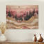 Paysage forestier de rivière rose avec pierres précieuses I - décoration murale en bois forêt - sur bois de pin naturel-122800073