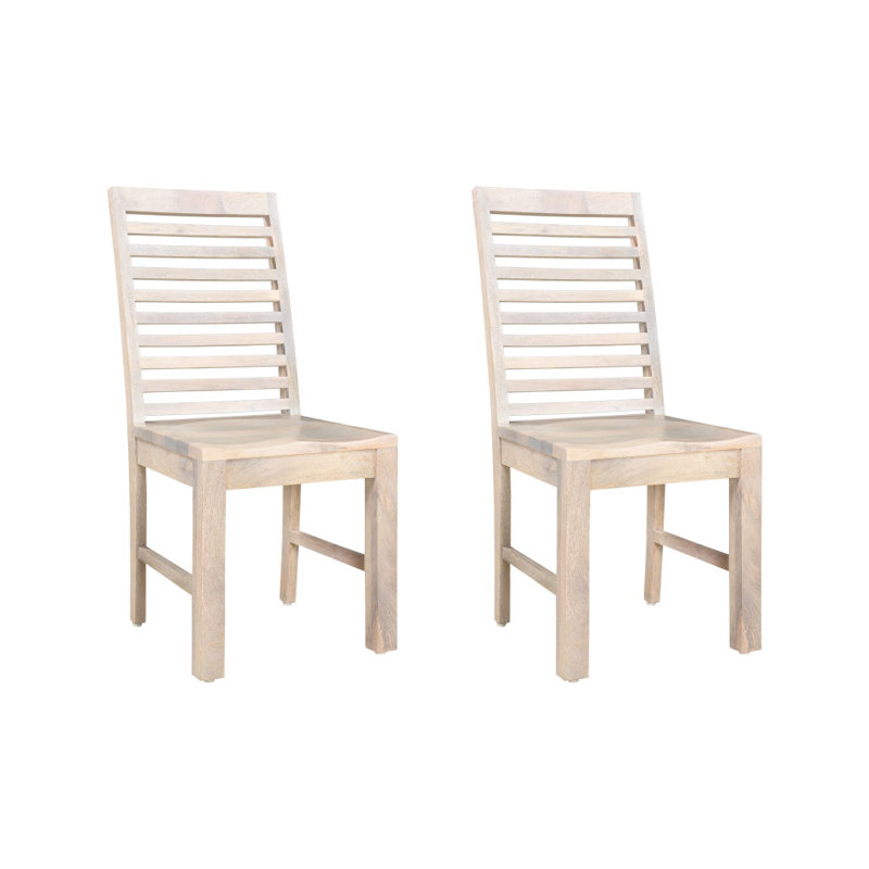Ensemble de deux chaises d'appoint en bois blanc