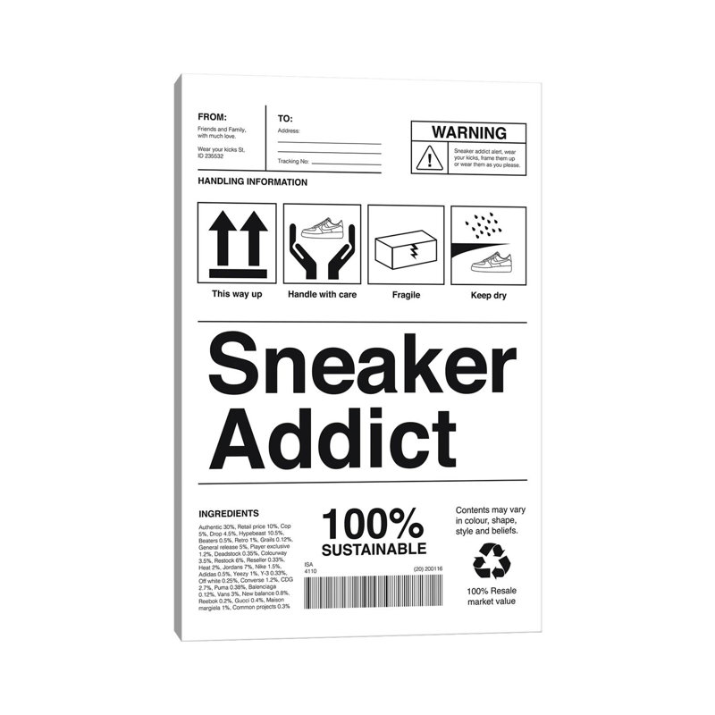 Sneaker Addict par - Toile tendue, H 60 po x l 40po x P 1,5 po