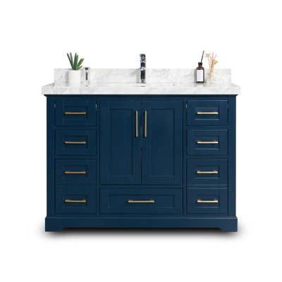 Eser 48 " W Free Standing Wall Mounted Single Double Single Vanity Bathroom Vanity With Top