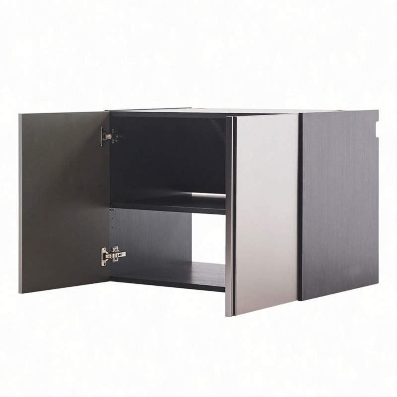 Nova Series Wood Base Door Wall Mounted Garage Cabinet In Metallic Grey