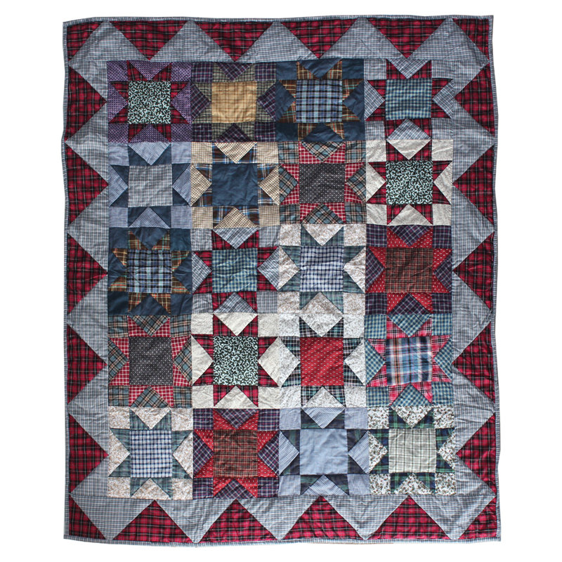 Denim Burst Quilted Throw Blanket