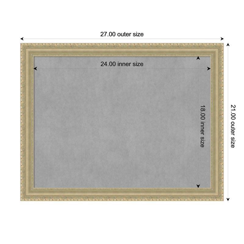 Tableau magnétique encadré en forme de goutte de champagne, 21" H x 27" W